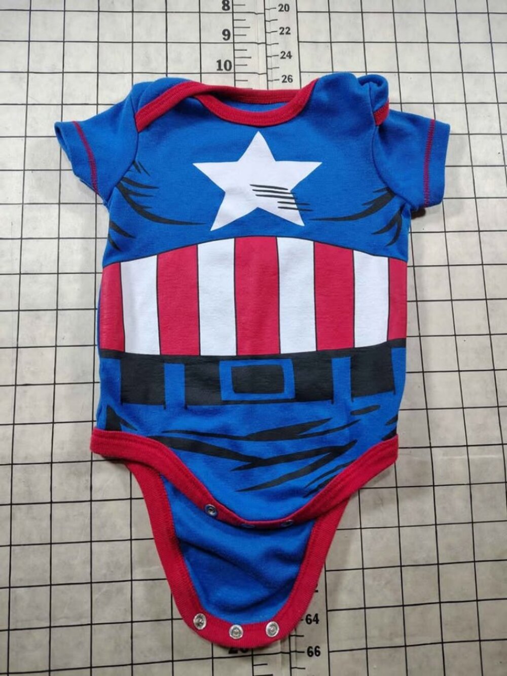 Boy's Marvel Captain America Baby Onesie 0-3M